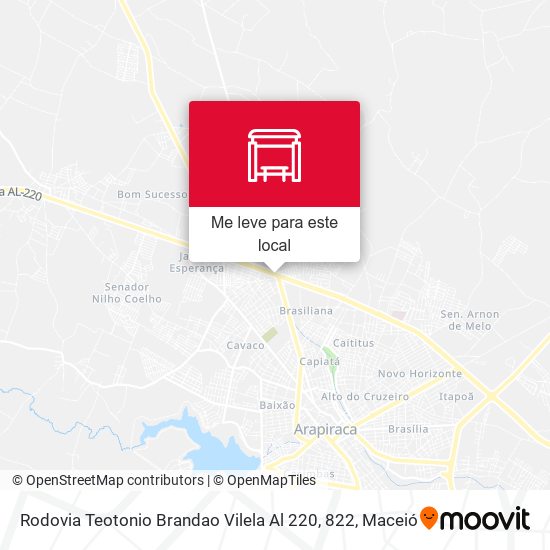 Rodovia Teotonio Brandao Vilela Al 220, 822 mapa