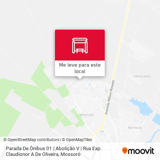 Parada De Ônibus 01 | Abolição V | Rua Exp. Claudionor A De Oliveira mapa