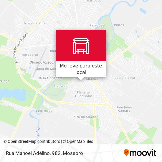 Rua Manoel Adélino, 982 mapa