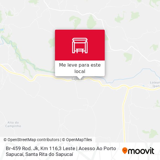 Br-459 Rod. Jk, Km 116,3 Leste | Acesso Ao Porto Sapucaí mapa