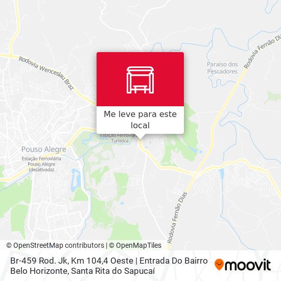 Br-459 Rod. Jk, Km 104,4 Oeste | Entrada Do Bairro Belo Horizonte mapa