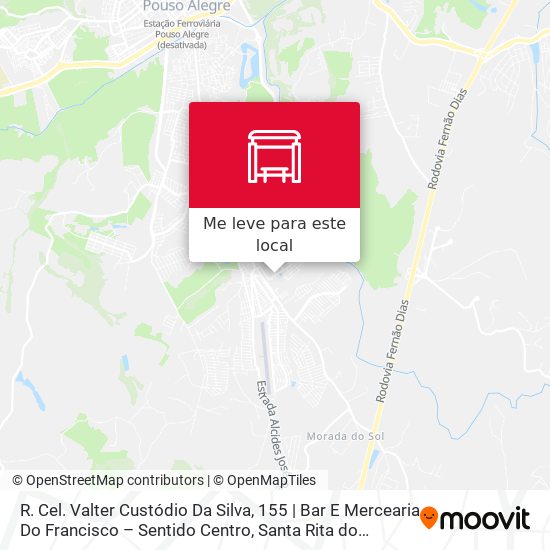 R. Cel. Valter Custódio Da Silva, 155 | Bar E Mercearia Do Francisco – Sentido Centro mapa