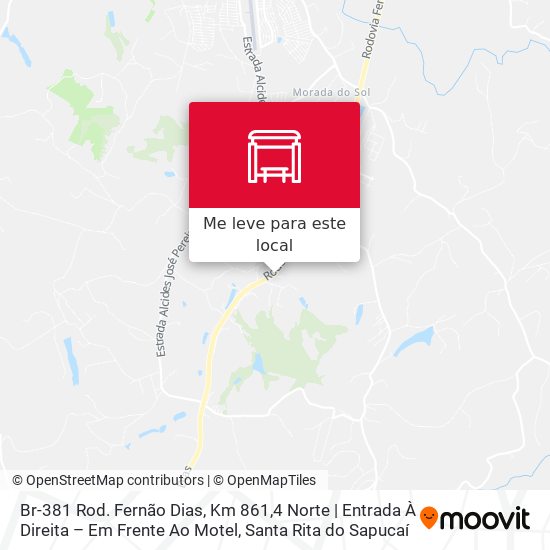 Br-381 Rod. Fernão Dias, Km 861,4 Norte | Entrada À Direita – Em Frente Ao Motel mapa