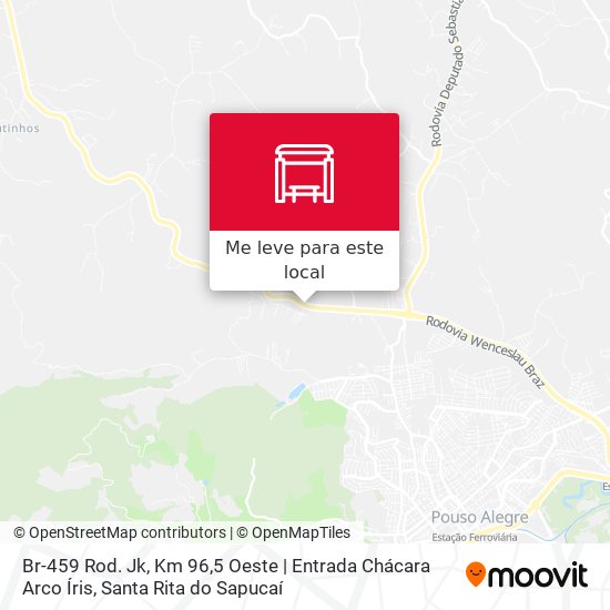 Br-459 Rod. Jk, Km 96,5 Oeste | Entrada Chácara Arco Íris mapa