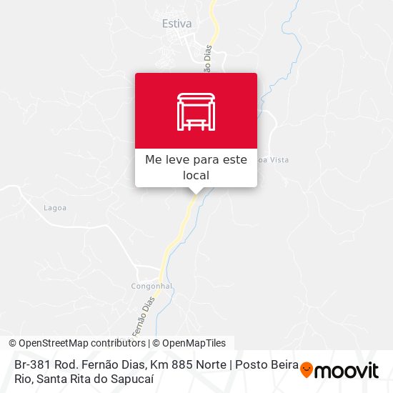 Br-381 Rod. Fernão Dias, Km 885 Norte | Posto Beira Rio mapa