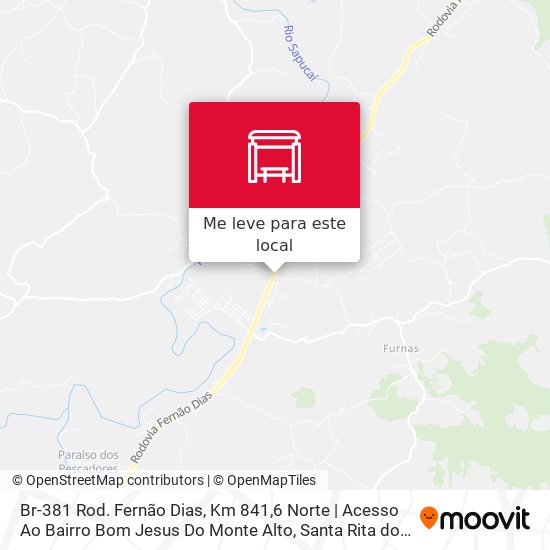 Br-381 Rod. Fernão Dias, Km 841,6 Norte | Acesso Ao Bairro Bom Jesus Do Monte Alto mapa