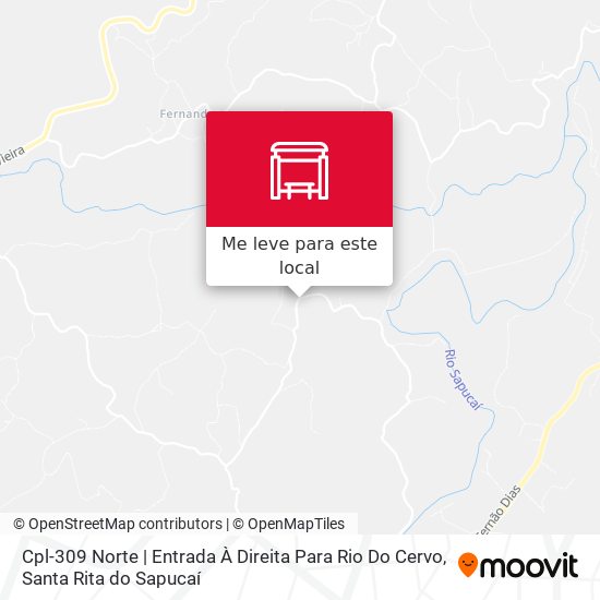 Cpl-309 Norte | Entrada À Direita Para Rio Do Cervo mapa