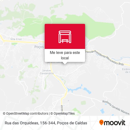 Rua das Orquídeas, 156-344 mapa
