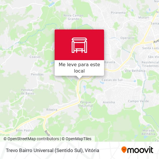 Trevo Bairro Universal (Sentido Sul) mapa