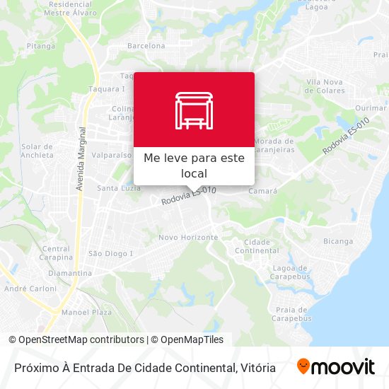 Próximo À Entrada De Cidade Continental mapa