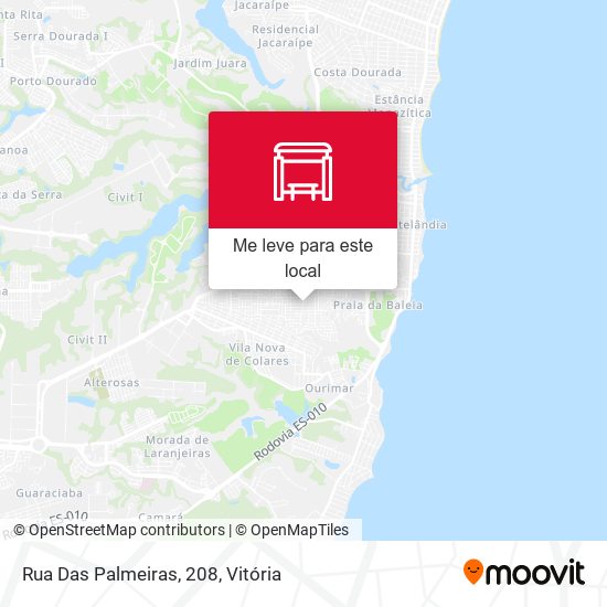 Rua Das Palmeiras, 208 mapa