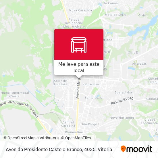 Avenida Presidente Castelo Branco, 4035 mapa