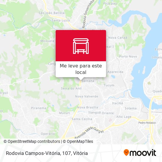 Rodovia Campos-Vitória, 107 mapa