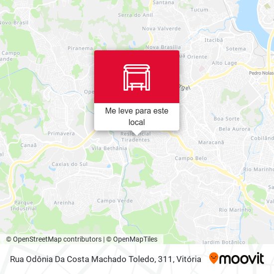 Rua Odônia Da Costa Machado Toledo, 311 mapa