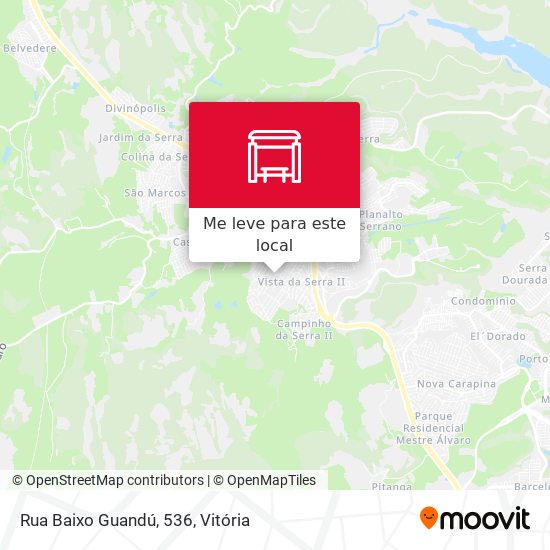 Rua Baixo Guandú, 536 mapa