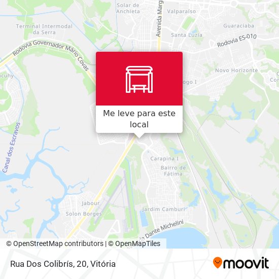 Rua Dos Colibrís, 20 mapa