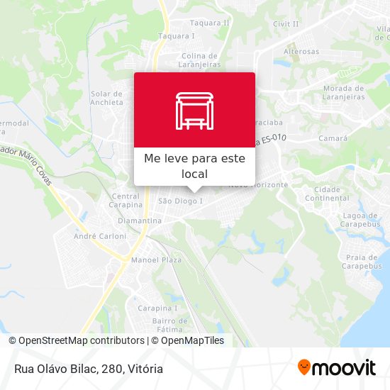 Rua Olávo Bilac, 280 mapa
