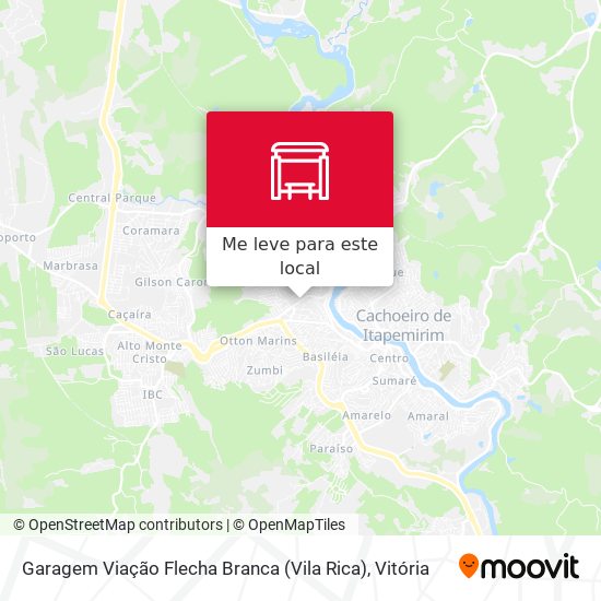 Garagem Viação Flecha Branca (Vila Rica) mapa