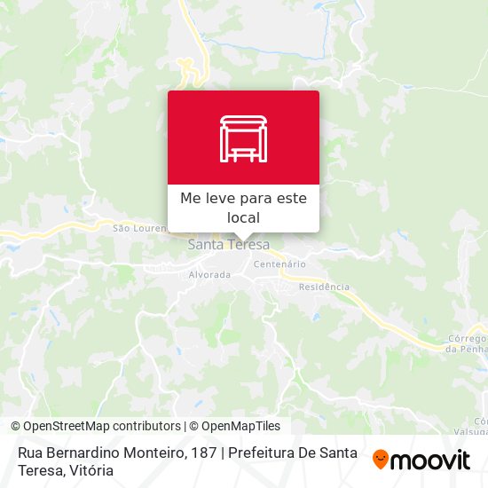 Rua Bernardino Monteiro, 187 | Prefeitura De Santa Teresa mapa