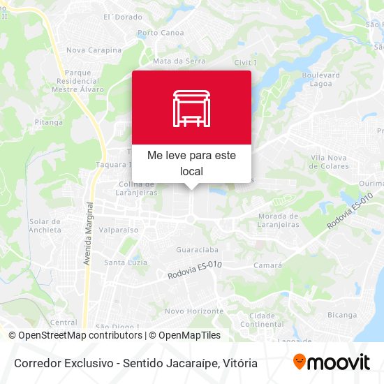 Corredor Exclusivo - Sentido Jacaraípe mapa