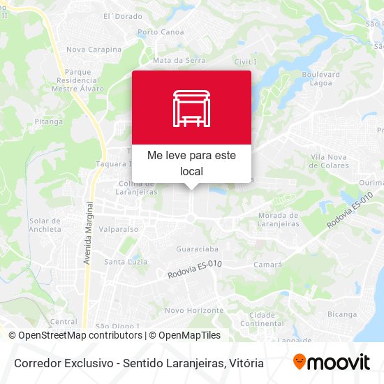 Corredor Exclusivo - Sentido Laranjeiras mapa