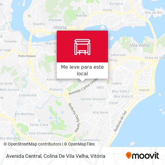 Avenida Central, Colina De Vila Velha mapa