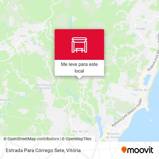 Estrada Para Córrego Sete mapa