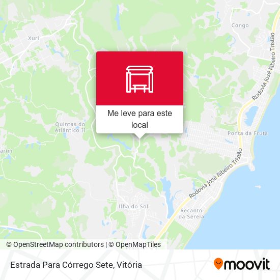 Estrada Para Córrego Sete mapa