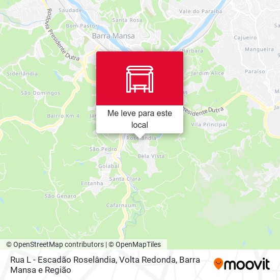 Rua L - Escadão Roselândia mapa