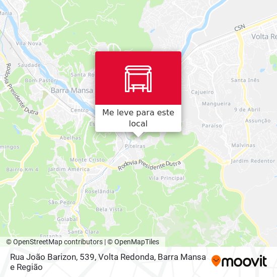 Rua João Barizon, 539 mapa