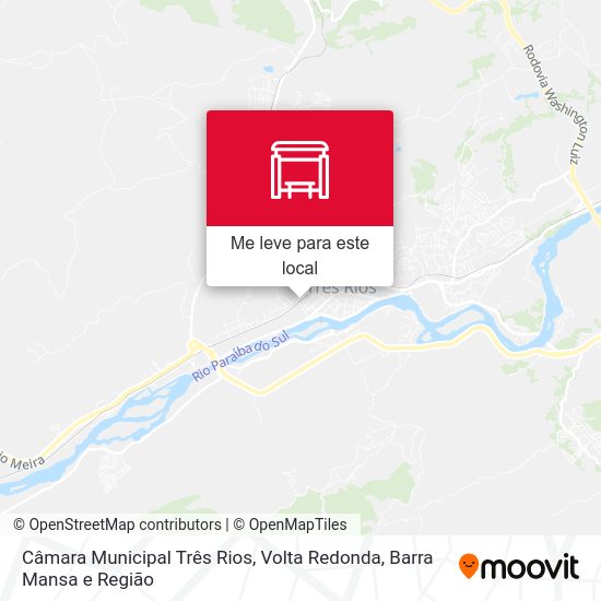 Câmara Municipal Três Rios mapa