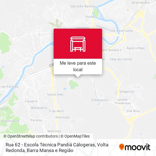 Rua 62 - Escola Técnica Pandiá Cálogeras mapa