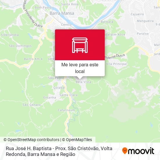 Rua José H. Baptista - Prox. São Cristóvão mapa