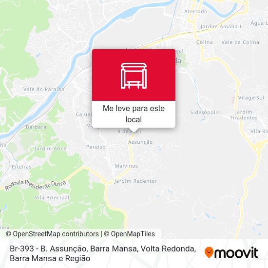 Br-393 - B. Assunção, Barra Mansa mapa