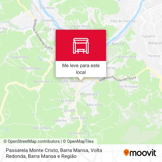 Passarela Monte Cristo, Barra Mansa mapa