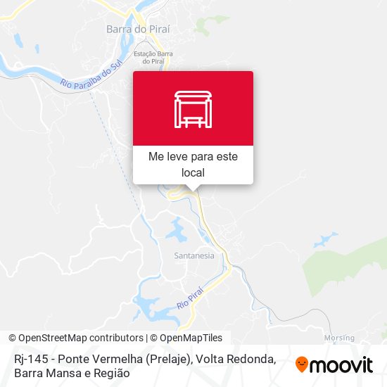 Rj-145 - Ponte Vermelha (Prelaje) mapa