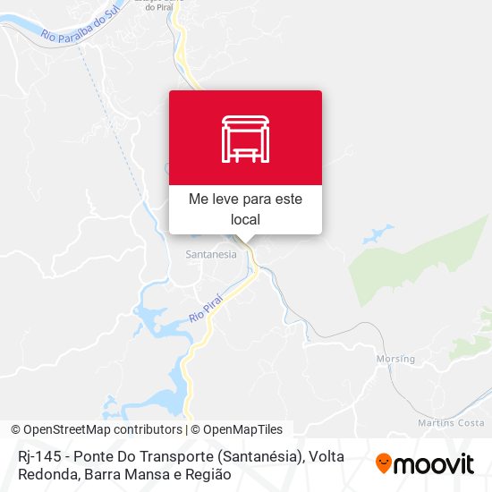 Rj-145 - Ponte Do Transporte (Santanésia) mapa