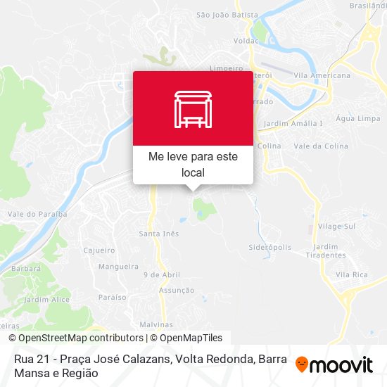 Rua 21 - Praça José Calazans mapa