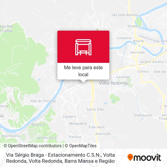 Via Sérgio Braga - Estacionamento C.S.N., Volta Redonda mapa