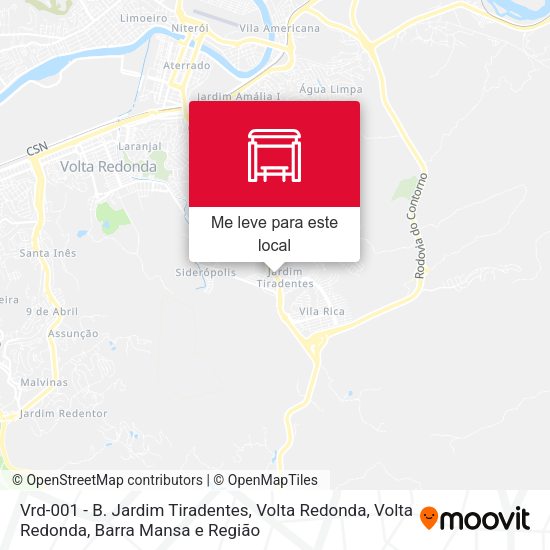 Vrd-001 - B. Jardim Tiradentes, Volta Redonda mapa
