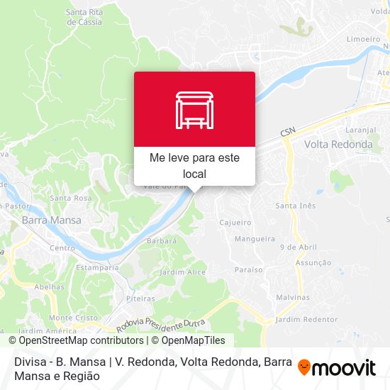 Divisa - B. Mansa | V. Redonda mapa