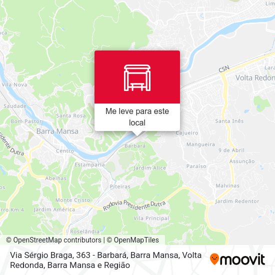 Via Sérgio Braga, 363 - Barbará, Barra Mansa mapa