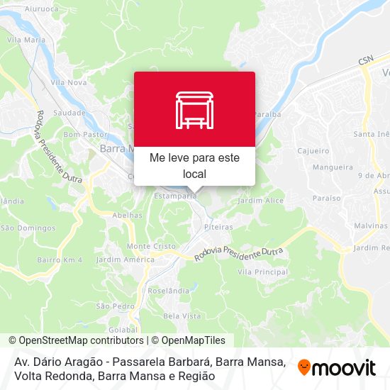 Av. Dário Aragão - Passarela Barbará, Barra Mansa mapa