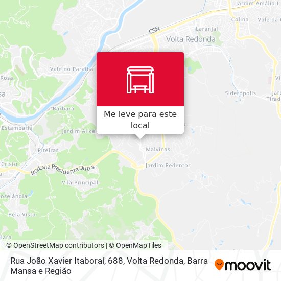 Rua João Xavier Itaboraí, 688 mapa