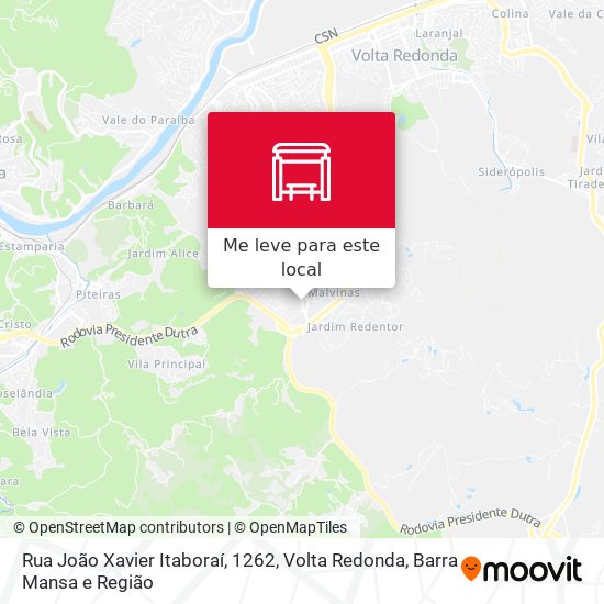 Rua João Xavier Itaboraí, 1262 mapa