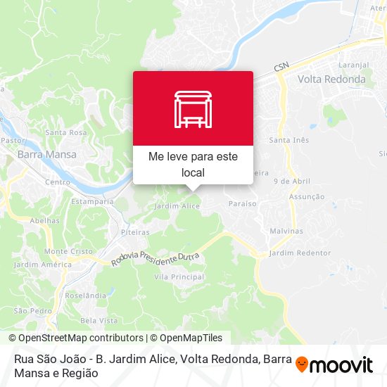 Rua São João - B. Jardim Alice mapa