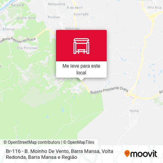 Br-116 - B. Moinho De Vento, Barra Mansa mapa