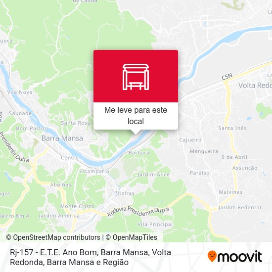 Rj-157 - E.T.E. Ano Bom, Barra Mansa mapa