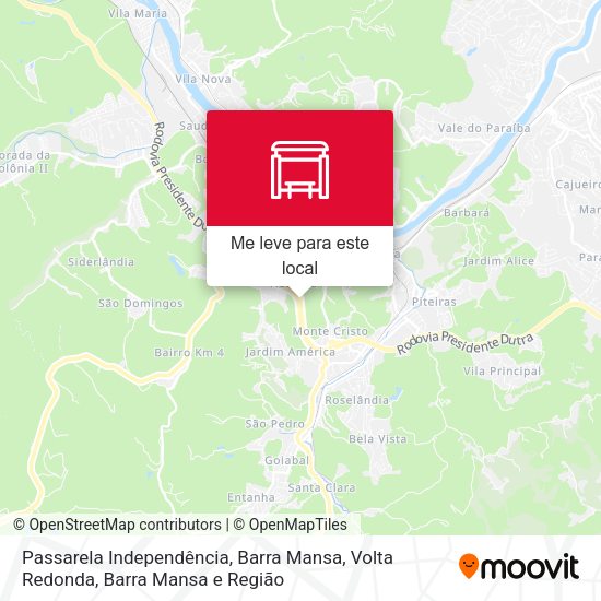 Passarela Independência, Barra Mansa mapa