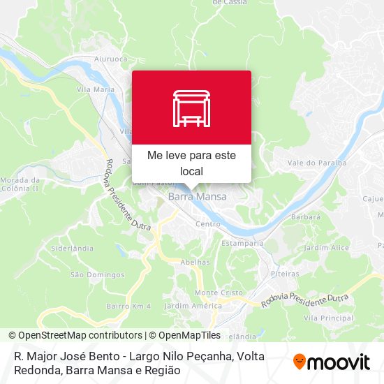 R. Major José Bento - Largo Nilo Peçanha mapa